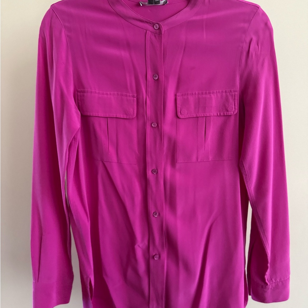 Vince Silk Fuchsia Blouse